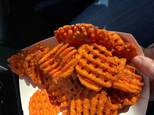 Sweet potato waffle fries!