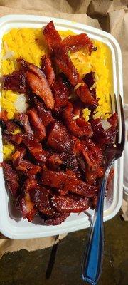 Boneless spareribs and shrimp fried rice