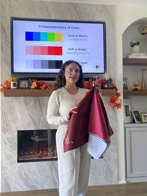 Kate starts each color party with education on color theory and the various color seasons.