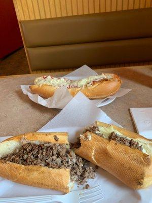 Steak and Cheese Steak Sub and Chicken Parmigiana Sub