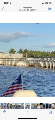 Jacked up sea wall rocks & mangroves soon to hide