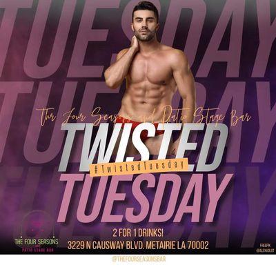 Twisted Tuesday with Karli LaCorre Buy one get one free cocktails   Trivia Thursday with Brad  Flamingo Friday with Tiffany Alexander