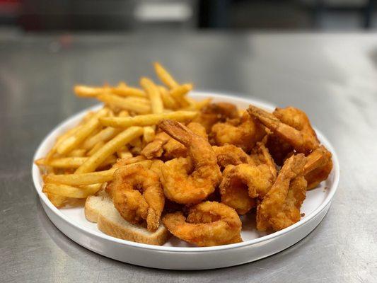 Jumbo shrimp with fries