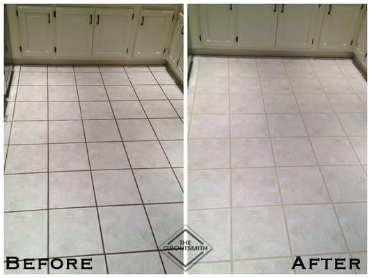 Before and After Tile Cleaning and Restoration Sealer