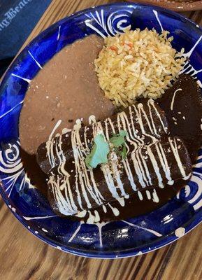 Mole chicken enchiladas