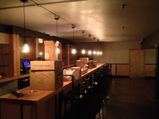 Bar lighting done by Wickman Electric. Excellent conduit work.