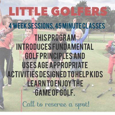 We also group golf lessons on Saturdays for ages 4 and up!