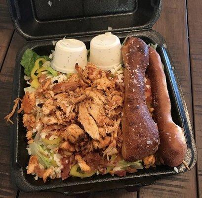 Meat Trio Salad. And their tasty breadsticks!