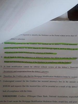 This is just one example of a court document stating that he did not do what was requested by the courts and paid to do by my parents.