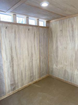 Inside a tuff shed