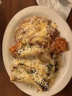 Cactus Cafe.  Brisket taco plate.