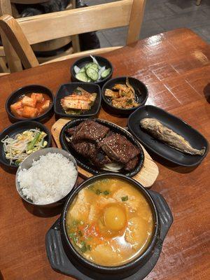 Galbi combo with Seafood Tofu Soup