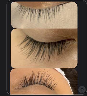 Before and after individual lashes Extention by Lisa