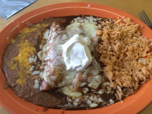 Can't see much,but these are the mole enchiladas -- recommended by Sergio himself.