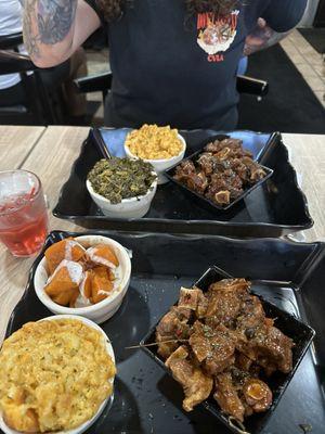 Oxtail Candy Yams loaded Mac Attack delicious collards greens