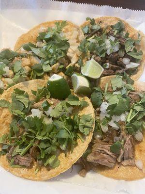 Pollo (chicken),  Carnitas, and Asada Tacos