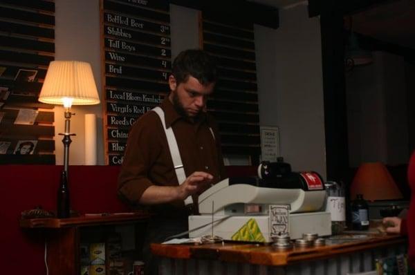 Co-owner Ian hard at work behind the main counter.