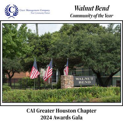 Community of the Year Awarded by Greater Houston Chapter Community Associations Institute