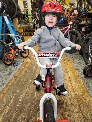 Walter's new bike and helmet