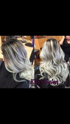 Amazing grey color done by Kay's Salon!!