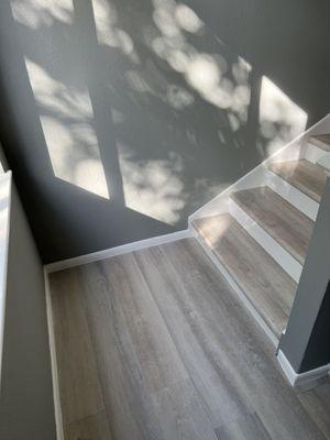 New stairs and vinyl flooring