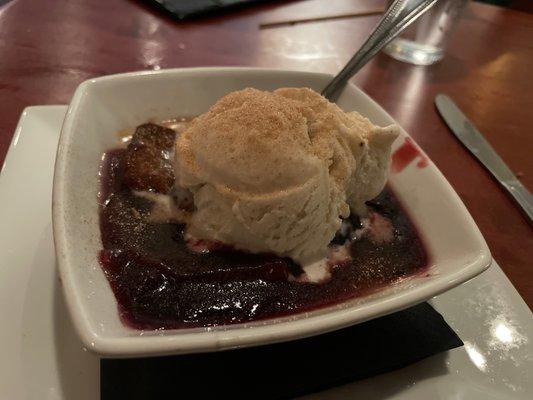 Blueberry cobbler.