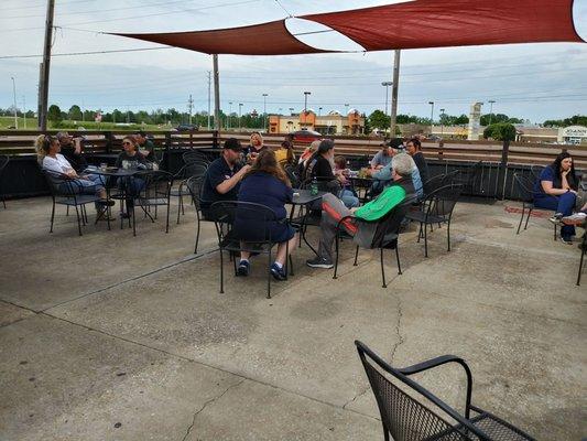 Outside dining area after reopening after coronavirus restrictions partially lifted (phase 1).