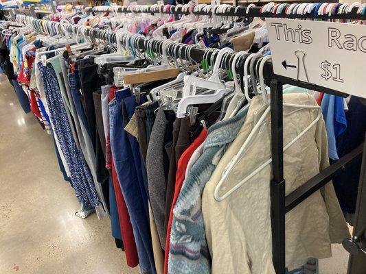 We love our dollar clothing rack!