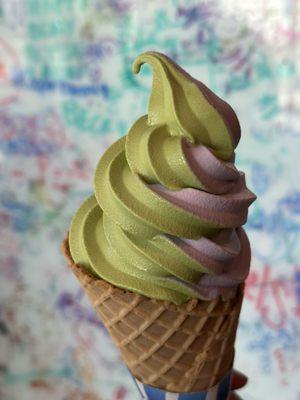 Matcha + ube swirl