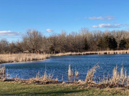 Walking path around the pond