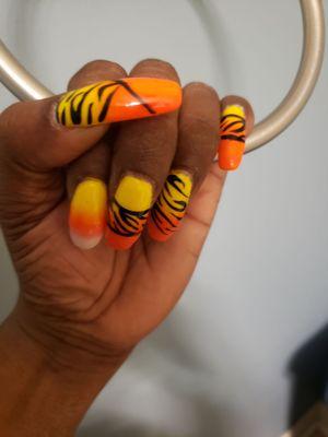 these nails were inspired by the jungle i love this style