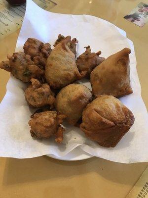 Samosas and pakoras