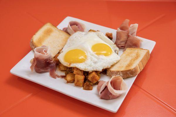 Huevos rotos #prosciutto