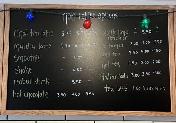 check out our non coffee drink options!!