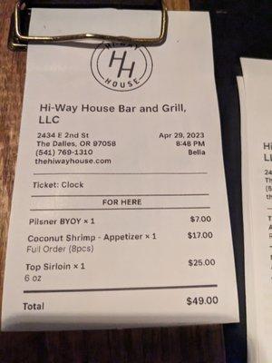 Beat that price for a top end steak house!