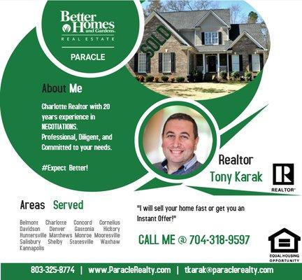 Charlotte Realtor with 20 years experience in NEGOTIATIONS. Professional, Diligent, and Committed to your needs.