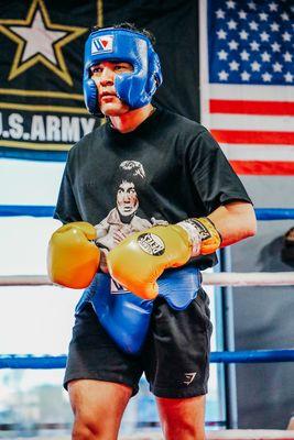 Jose Leyva sparring at the Warzone Boxing Club un ??Bullhead City Arizona.