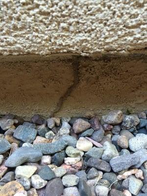 Subterranean Termite Shelter tube found along the foundation of the house  in La Quinta CA