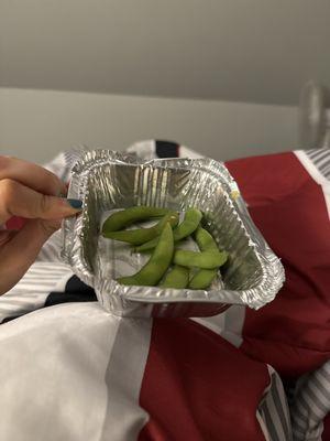 14. Edamame (in container in bed)