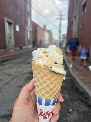 Cookie dough in a waffle cone