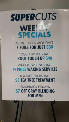 Weekly specials