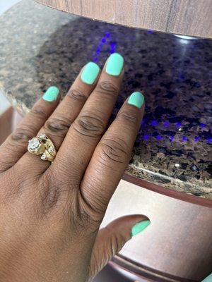 Tiffany Blue gel manicure