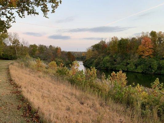 The lower campground has views of the river. This is near camper parking spot #90.