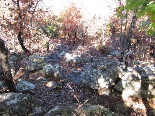 rocky area adjacent to Frank Trail