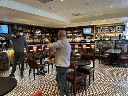 Bar and market area of Toasted Oak Restaurant.