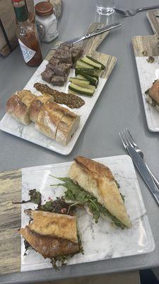 Prosciutto sandwich, Lomo & Brie Sandwich and the pork terrine shareable.