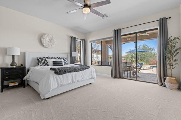 Light and bright primary bedroom located on a wash lot with pool in Anthem Arizona. 
 
 #bestrealtorsinanthemaz
 #topagentanthemaz