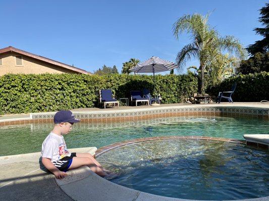 Tile work and Infiniti pool jacuzzi wall completed by them. Spanish tiles for an affordable price.