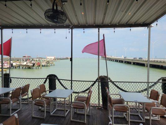 Great window seat view of the Pier and Queen Isabella Bridge.