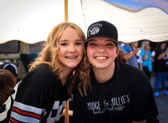 Emma and Madelyn, Midge & Millie's employee/owner at Okmulgee block party catering